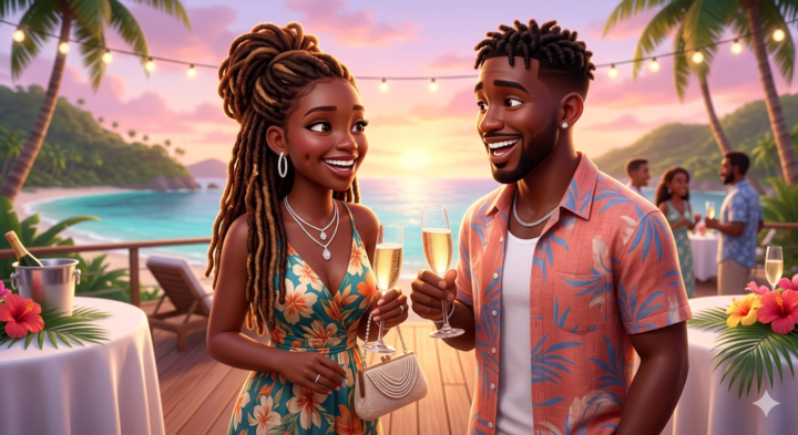 3D Pixar Disney character couple