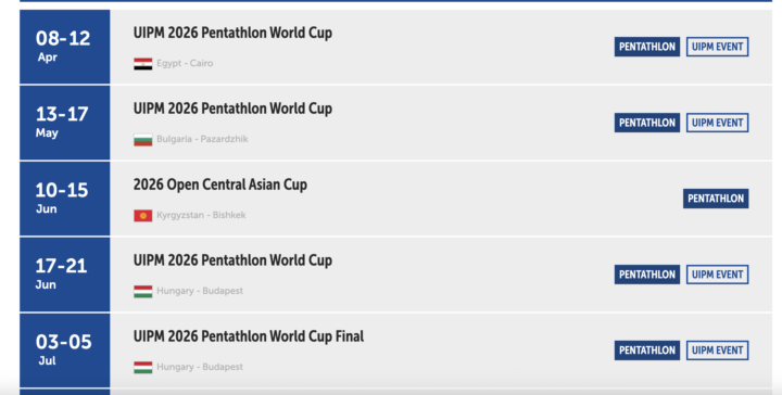 UIPM Announces the 2026 World Cup Calendar