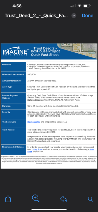 DUE DILIGENCE IS DONE FOR YOU! 15% RETURN