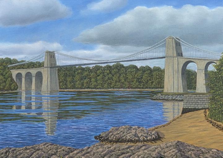 Menai Suspension Bridge over the Menai Strait