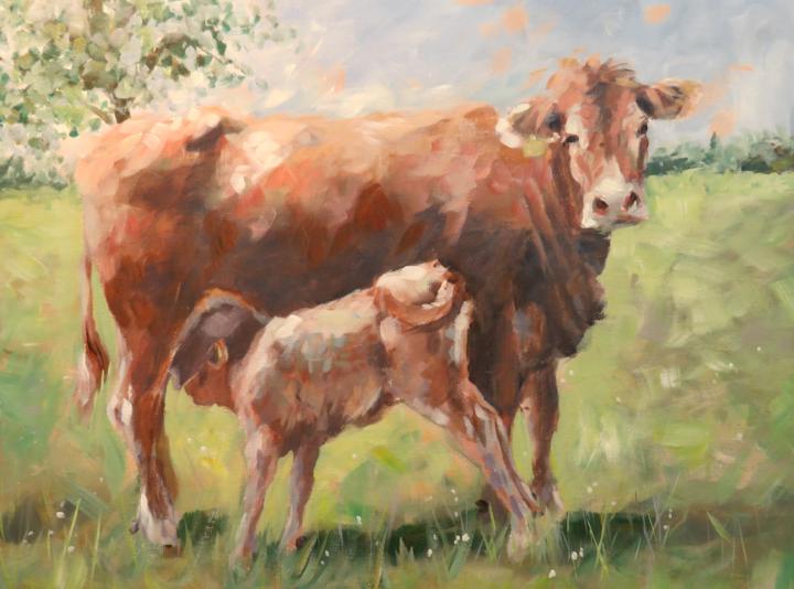 "Lunch Time," acrylics, 12x16