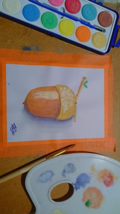 Acorn Watercolor 