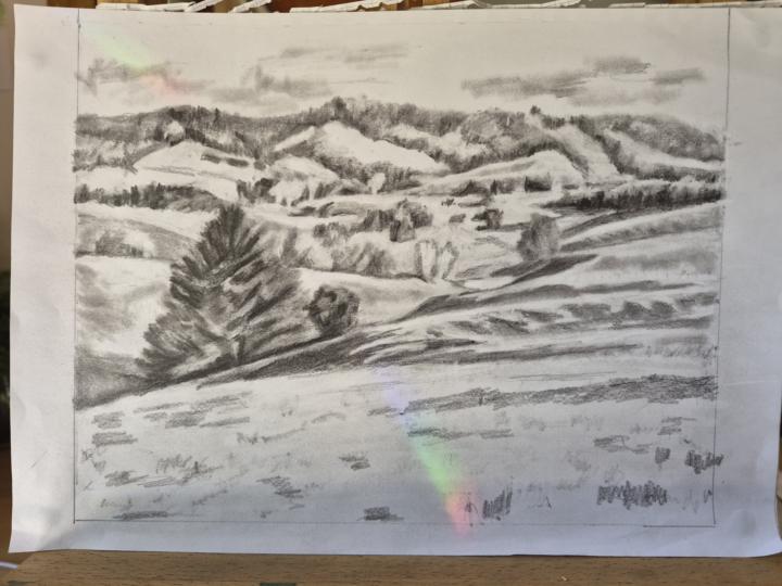 Sketch of rolling hills 