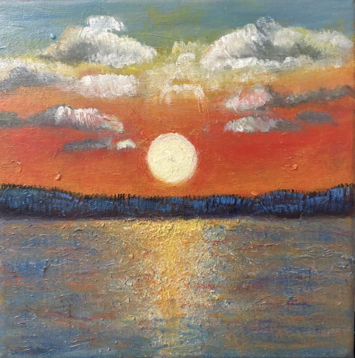 Sunset oil painting