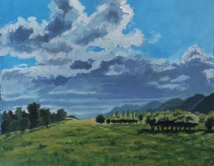 🎨 March Challenge 1 - Dramatic Skies and Green Landscapes