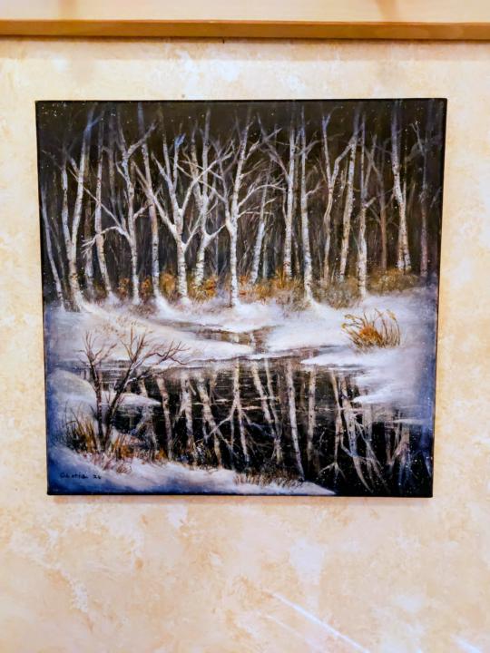 Birch trees.
