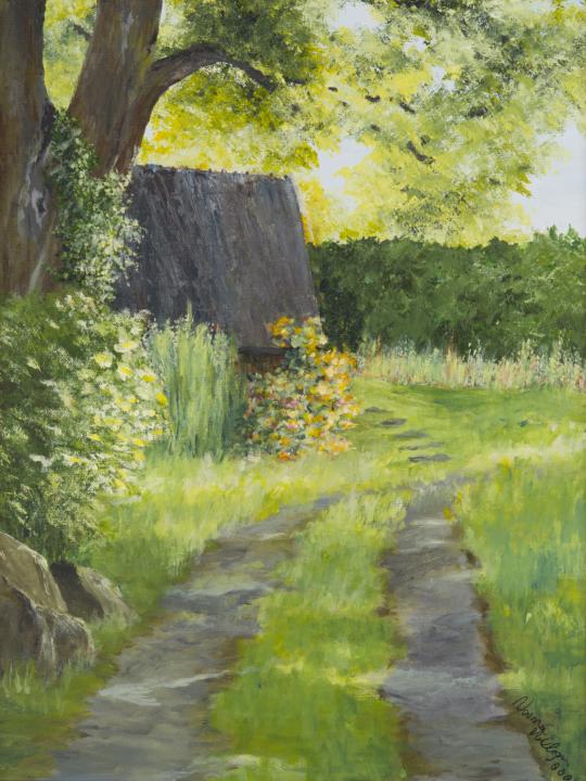 At the bottom of the garden