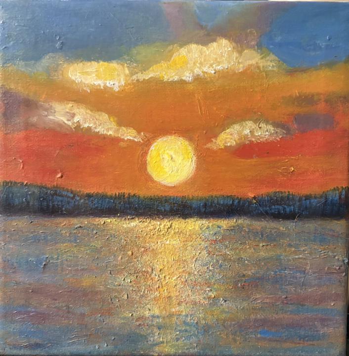 Sunset oil painting modified