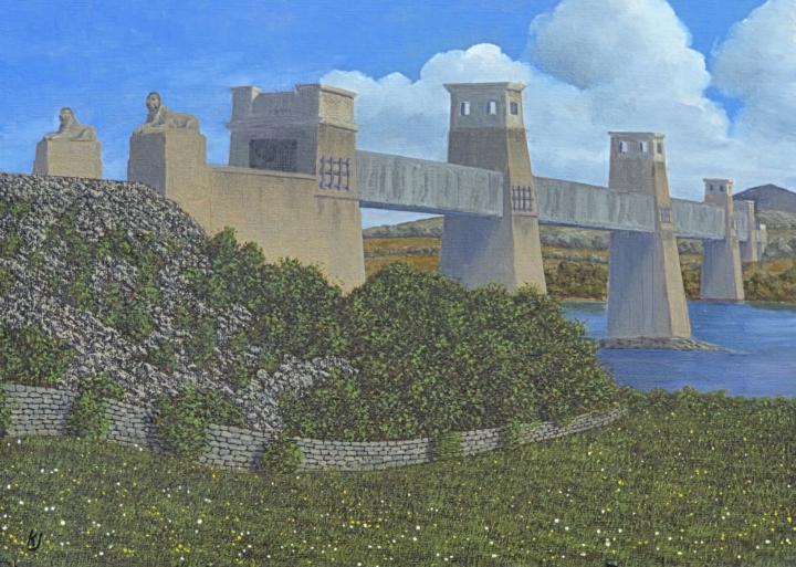 Britannia bridge over the Menai Strait