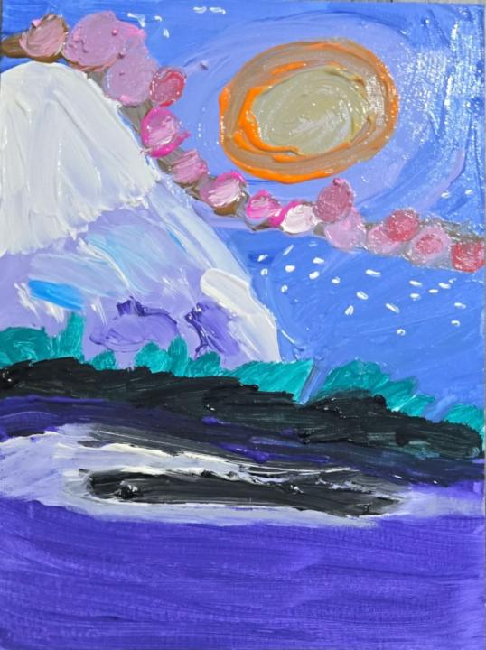 Budding Child Artist: "Sun-kissed Mountain"