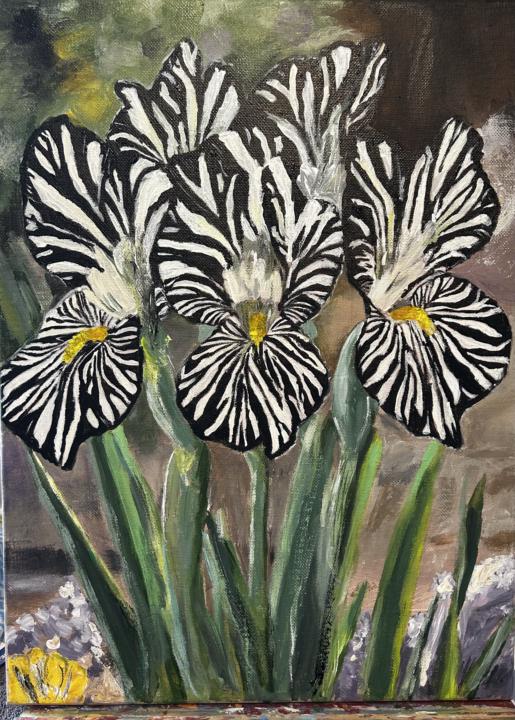 Striking Iris, acrylics on canvas