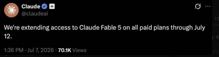 Fable 5 Extended to July 12th
