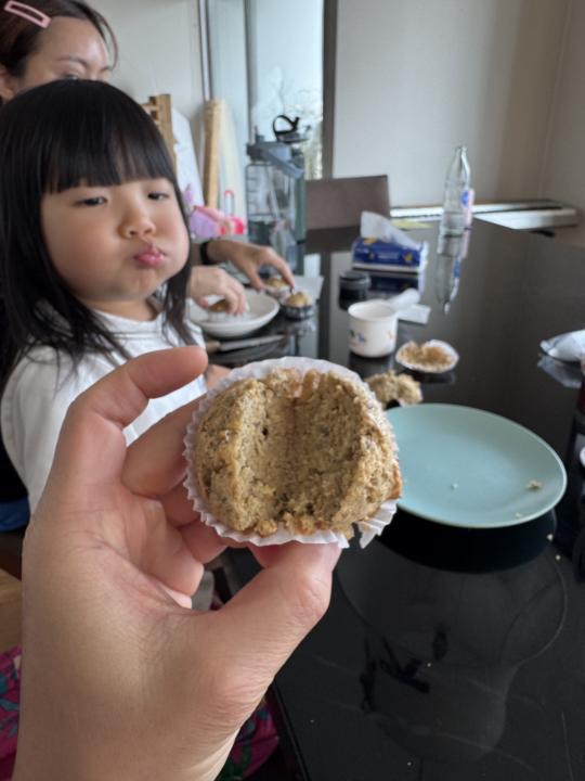 My wife made oat banana muffins 