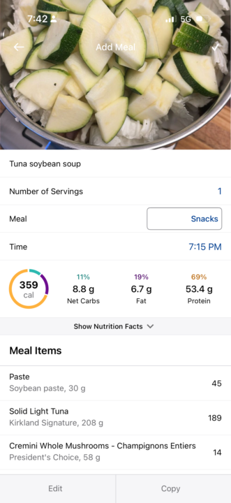 Soybean paste tuna stew 
