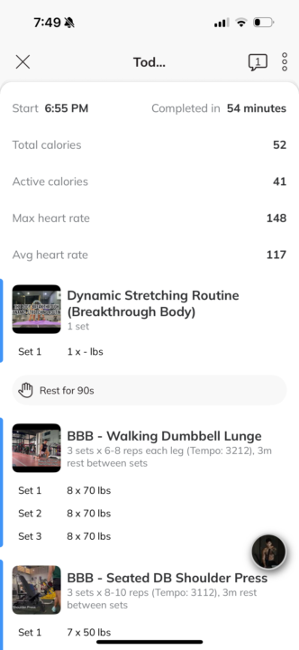 3 days a week - full body training 