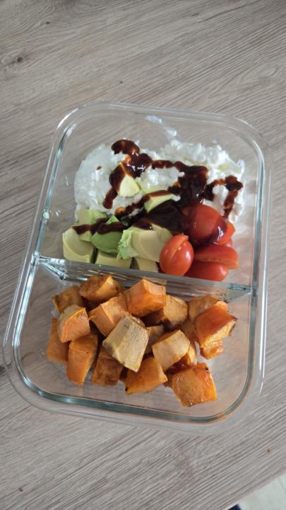 Sweet potatoes with cottage cheese
