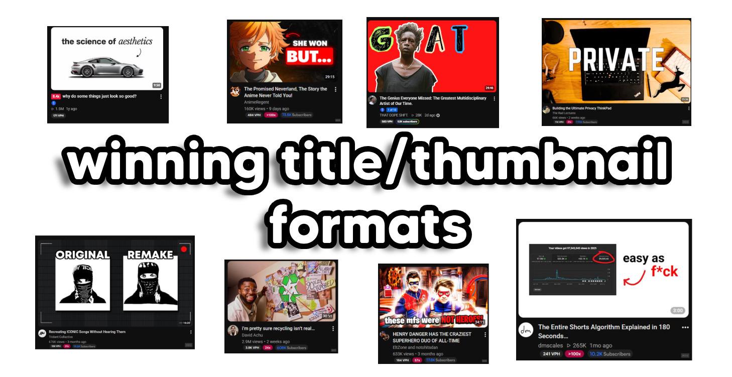 winning title / thumbnail formats