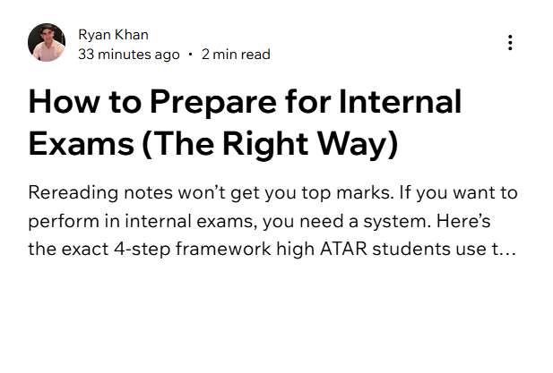 How to Prepare for IA's Blog (link below)
