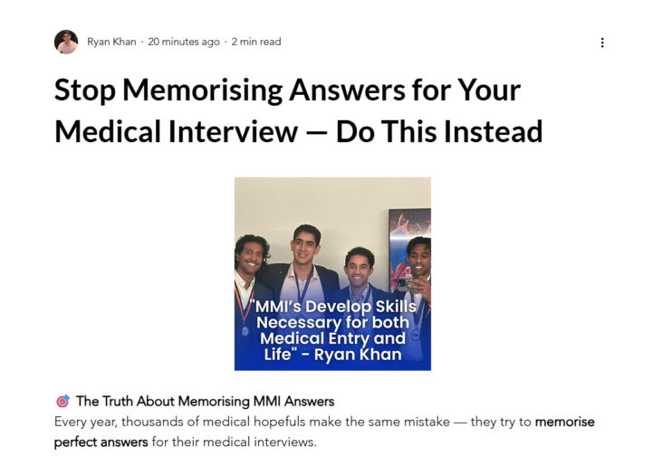 A Blog Focused on Medical Interview's