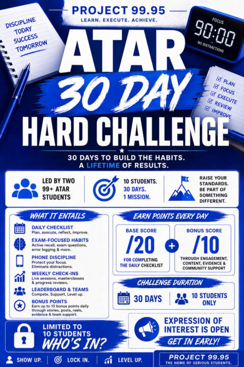 30 Day ATAR Challenge promo poster 