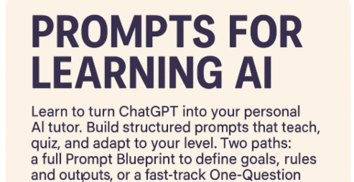 Prompts for leaning AI