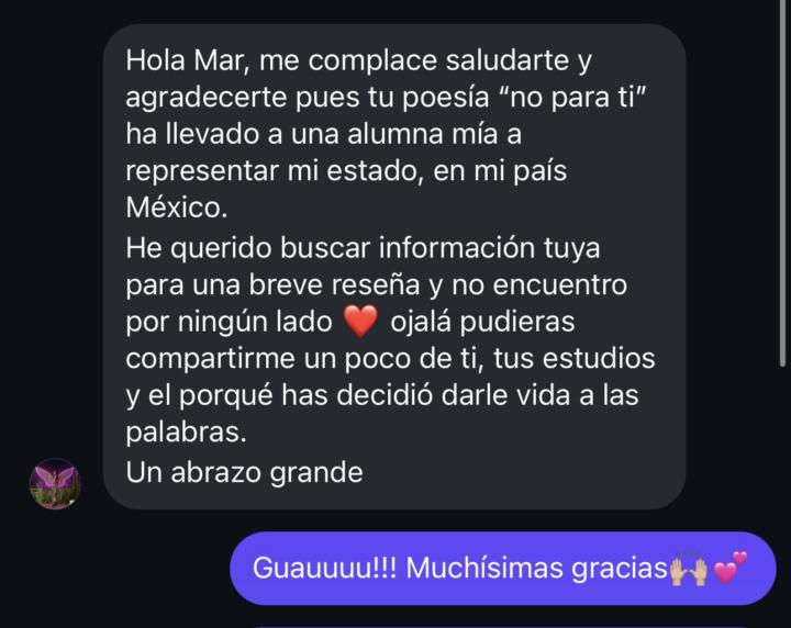 Mi poema “no para ti” ha llegado a México!