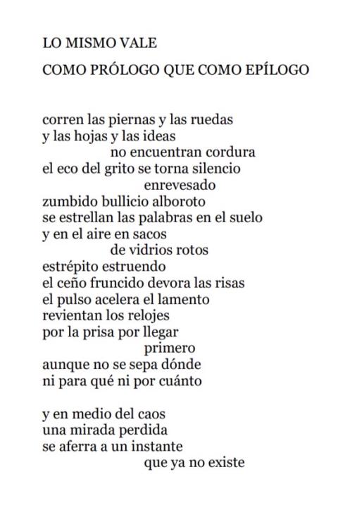 LO MISMO VALE COMO PRÓLOGO QUE COMO EPÍLOGO