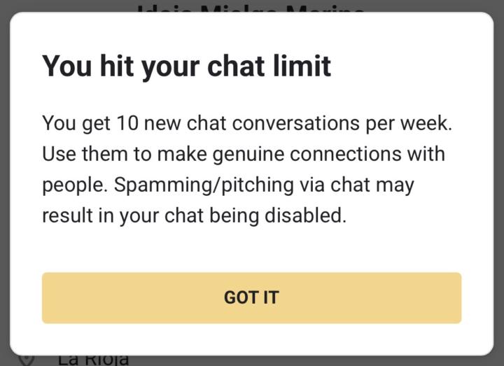 Pregunta sobre el límite de chats 