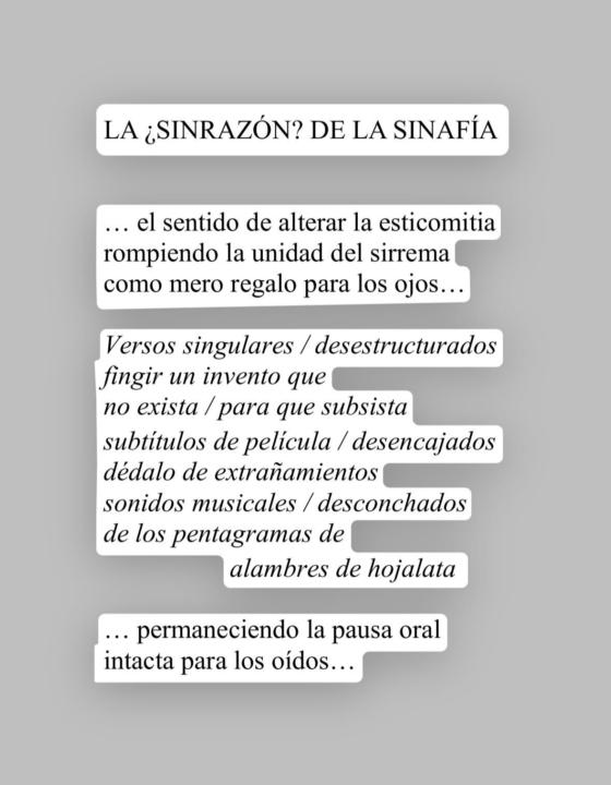 LA ¿SINRAZÓN? DE LA SINAFÍA