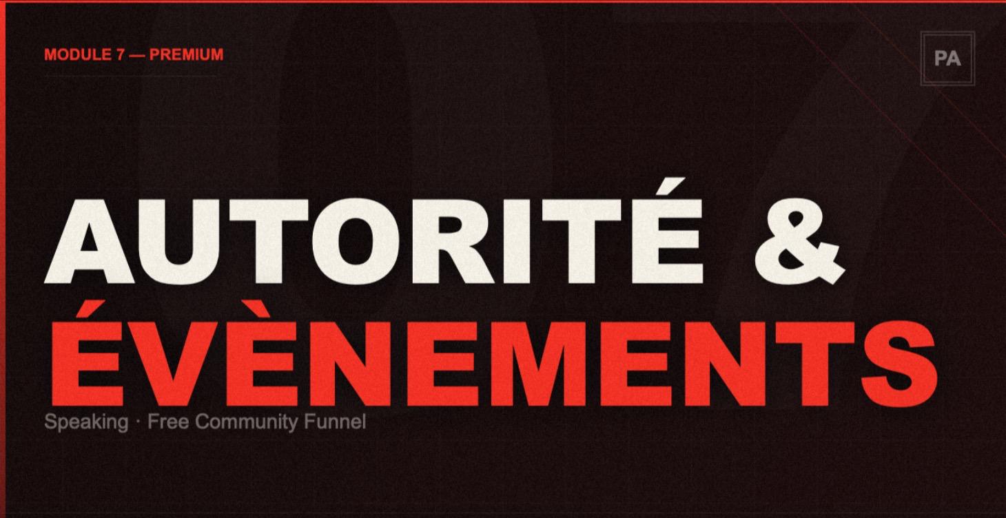 Module 7: Autorité & événementiel