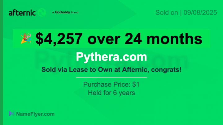 Sold Pythera.com! 🚀