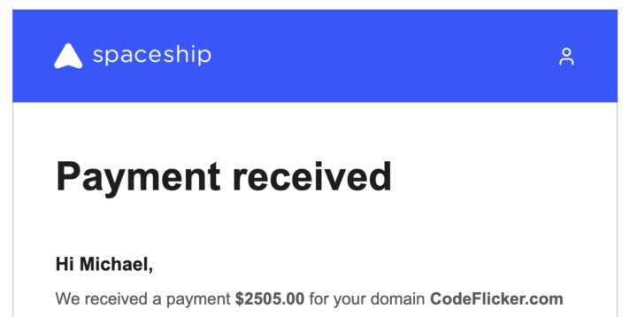 💥 First Spaceship.com Sale! 💥