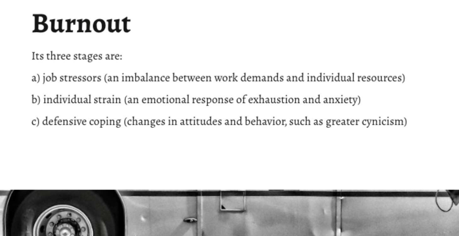 Patterns of Burnout