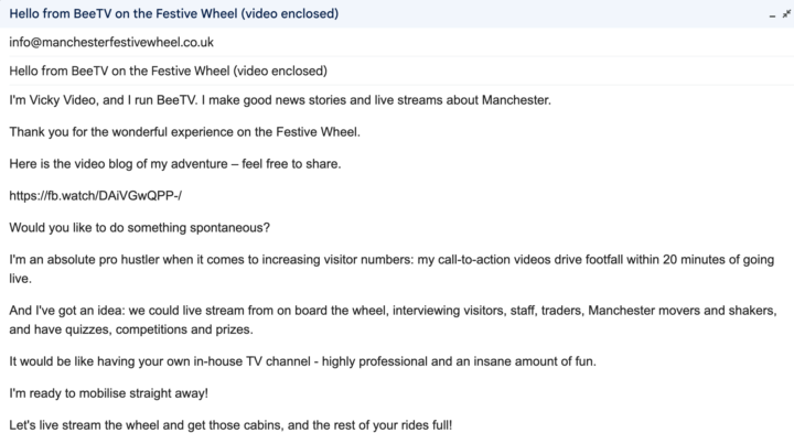 Hustling the ferris wheel client - email workshop for you to copy