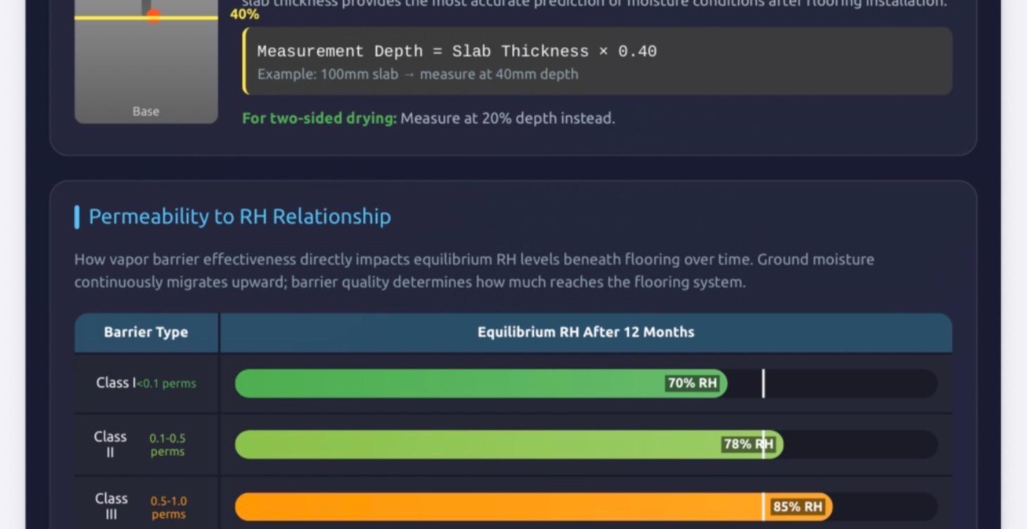 Concrete Moisture Distribution Chart