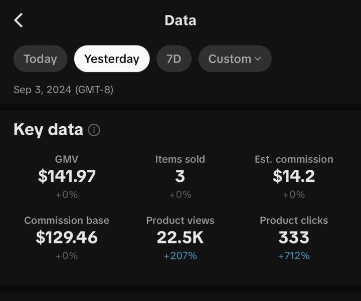 Update on Live sales 