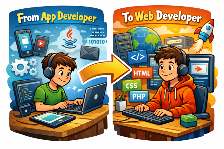 From an app developer to a web developer.