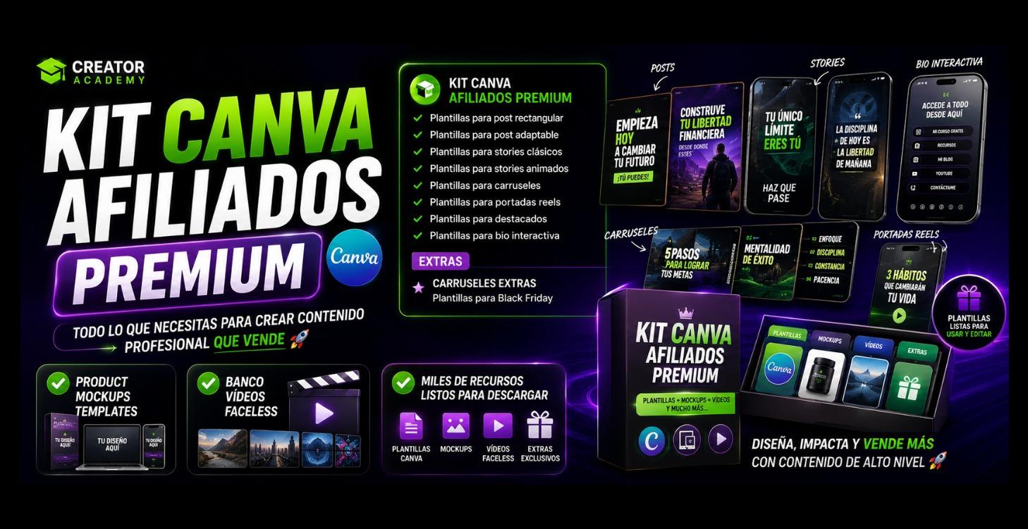 KIT CANVA AFILIADOS PREMIUM