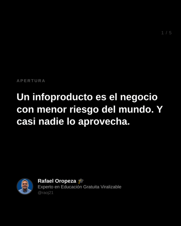 El negocio con menor riesgo del mundo existe. Se llama infoproducto. Y probablemente ya tienes todo para empezar.