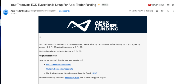 Nueva Cuenta $25k de Apex