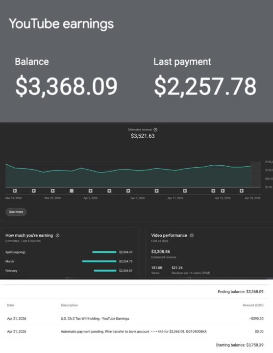 From Consistency to Cashflow — This is what YouTube Automation looks like in real numbers.