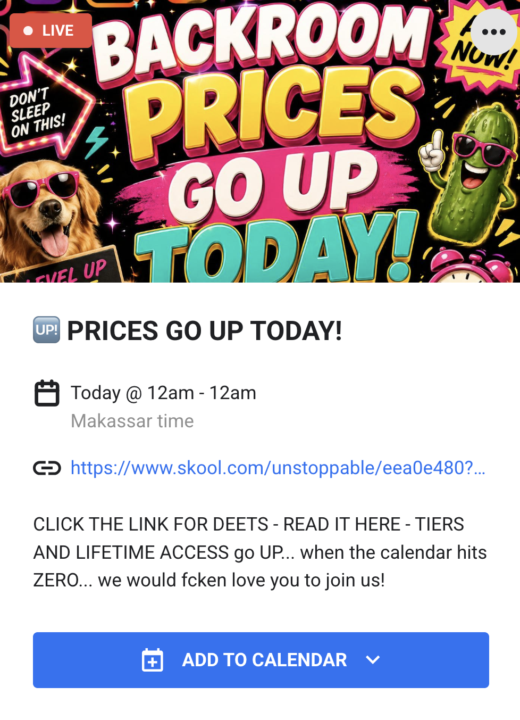 𝗬𝗨𝗣 𝗘𝗣𝗜𝗖 𝗛𝗨𝗠𝗔𝗡𝗦 𝗣𝗥𝗜𝗖𝗘𝗦 𝗚𝗢 𝗨𝗣 𝗪𝗛𝗘𝗡 𝗧𝗛𝗘 𝗖𝗔𝗟𝗘𝗡𝗗𝗔𝗥 𝗛𝗜𝗧𝗦 𝗭𝗘𝗥𝗢. 𝗣𝗜𝗡 𝗧𝗛𝗜𝗦. 𝗥𝗘𝗔𝗗 𝗜𝗧. 👀
