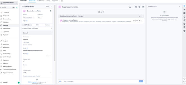 ⭐️ Nouveau visuel Conversations et Contact