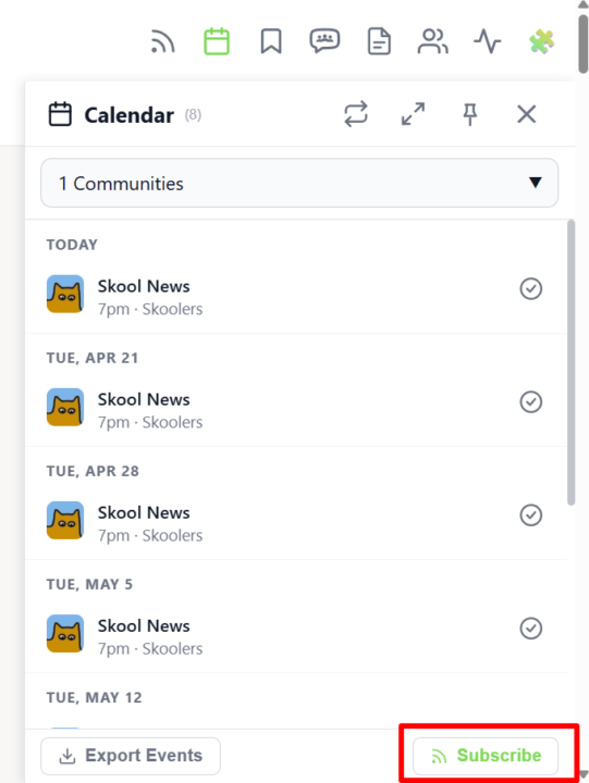 Calendar Subscribe