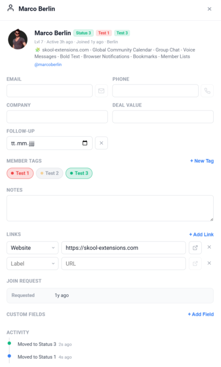 CRM (Admin Feature 👑)