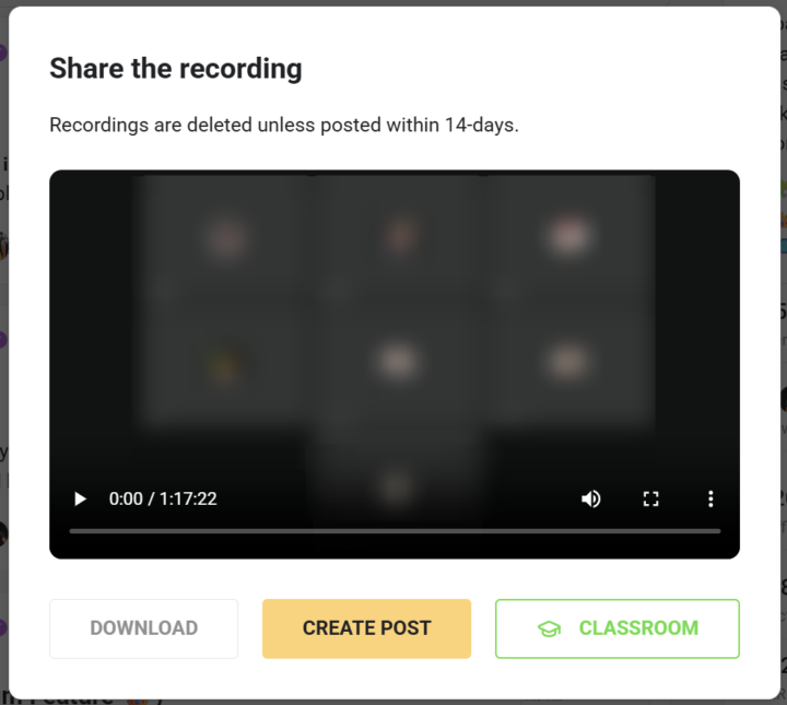 Recording → Classroom (Premium Feature 👑)