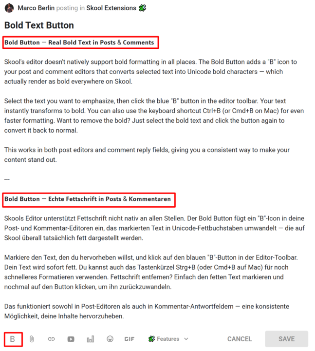 Bold Text Button