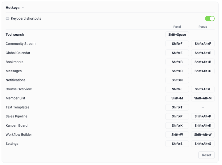 Keyboard Shortcuts