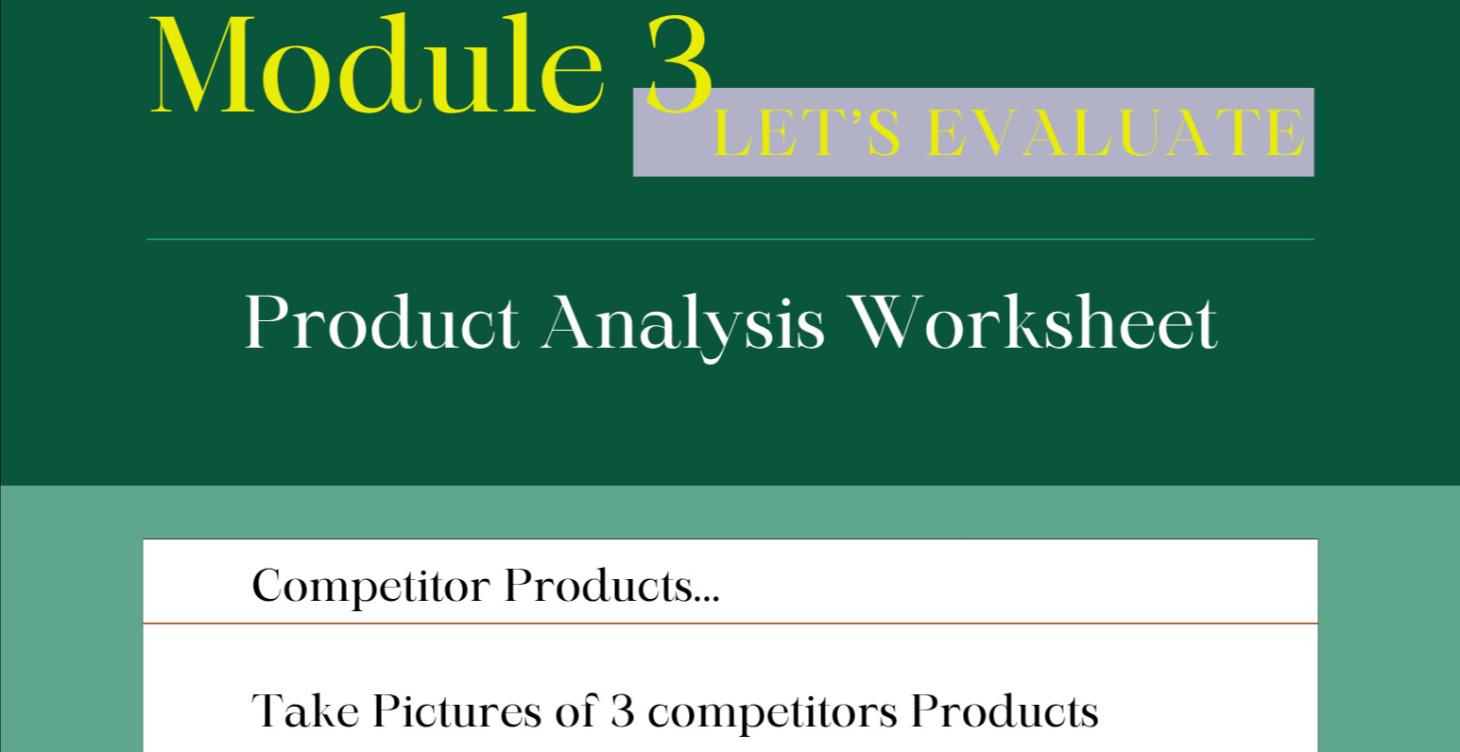 Module 3: Product Analysis