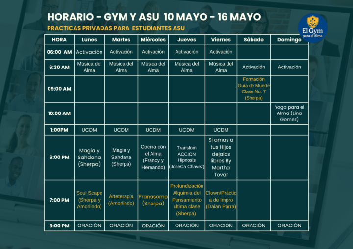 Horario 10-18 mayo